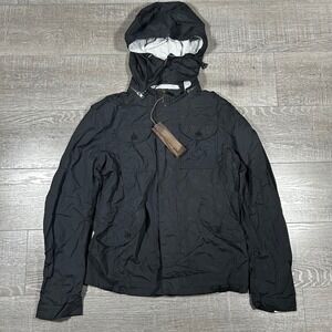 CLASS Roberto Cavalli Black Hooded Jacket Giacomme Size 54 Col 801 Lightweight